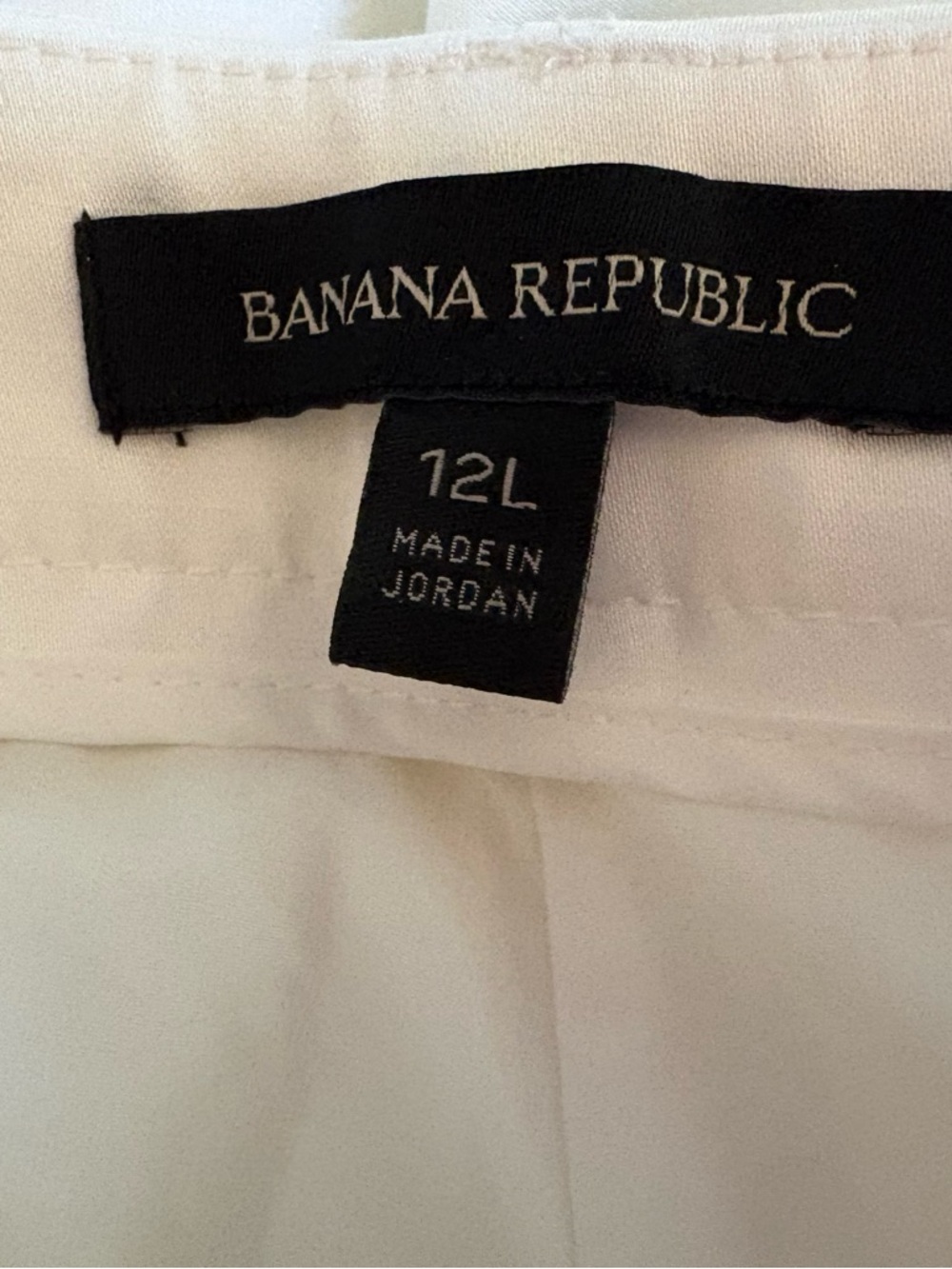 Banana Republic Ryan Fit Ivory Pants Size 12L - Picture 3 of 6